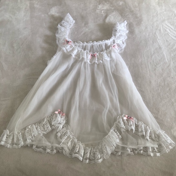 VINTAGE/ sheer babydoll lolita nightie - Picture 4 of 8